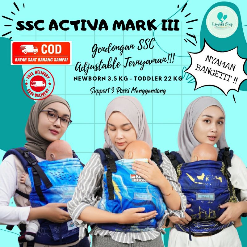 (CLEARANCE SALE) BAYIKU.ID Gendongan Bayi SSC Activa Baby Carrier Mark III / Activa Mark 3 Gendongan