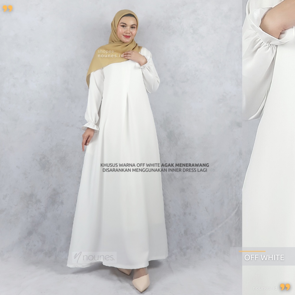Nounes Jenny Dress Gamis Wanita Polos Matt Lady Zara  Size M L XL Jumbo XXL LD 98 104 110 120