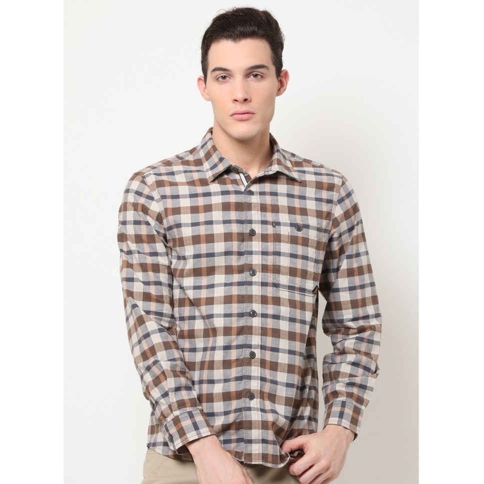 KEMEJA LENGAN PANJANG MGEE JASON C006 - BROWN