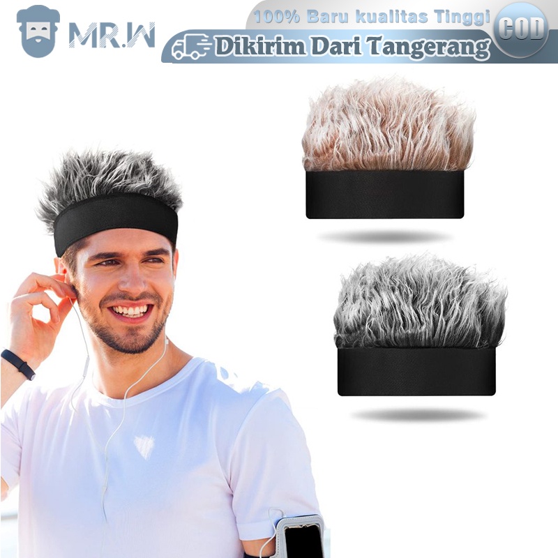 Topi Wig Simulasi Eropa wik rambut pria topi rambut palsu Fashion Topi Retro Hip-Hop Spoof Beanie Ak