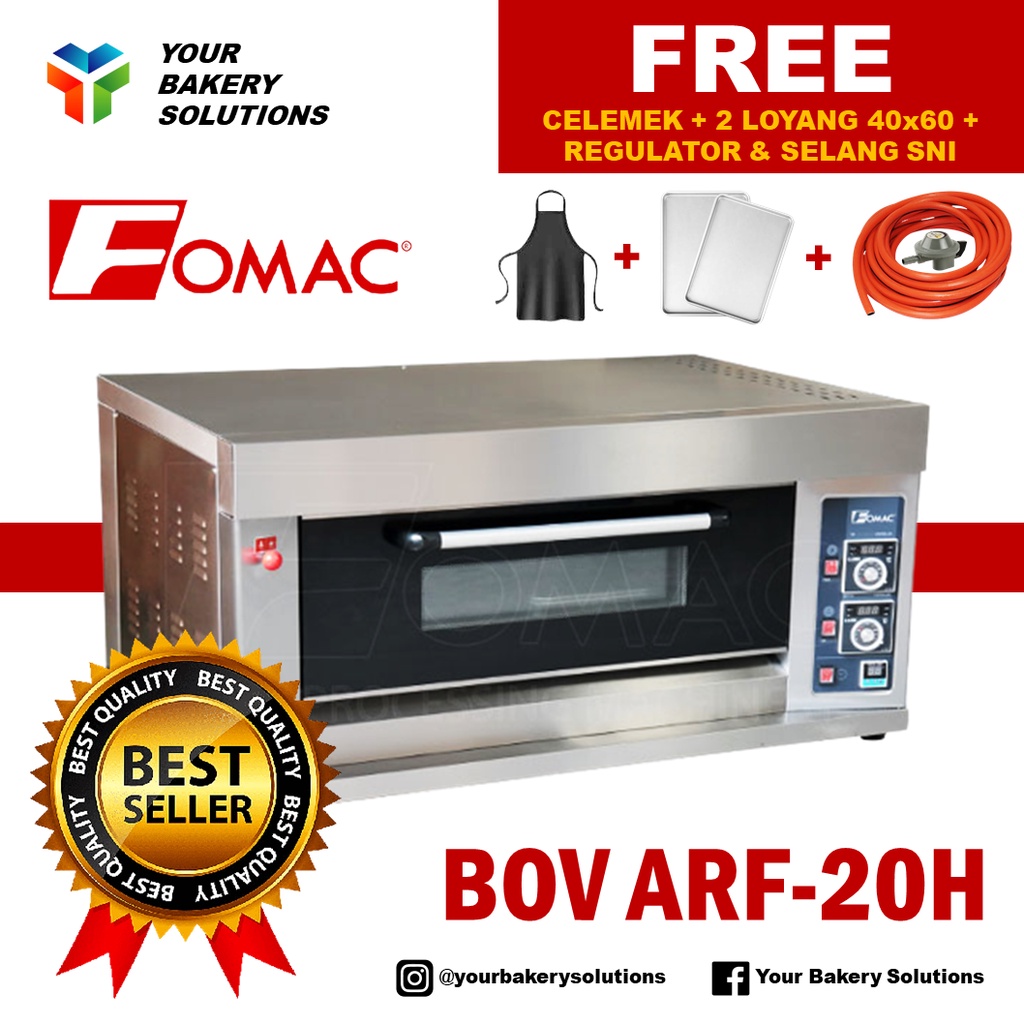 Jual Oven Fomac Bov Arf20h 1 Deck 2 Tray 40x60 Gas Digital Otomatis