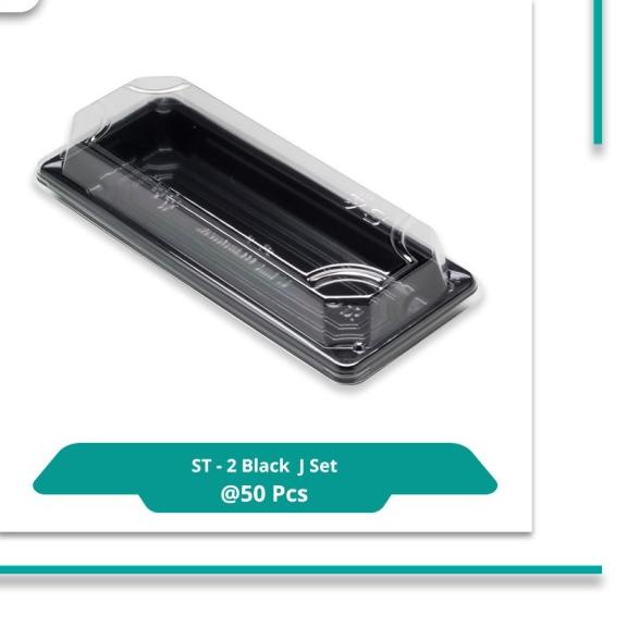 

Virtuspack / Mika Sushi / Sushi Tray / ST-2 Black J Set / 50 pcs
