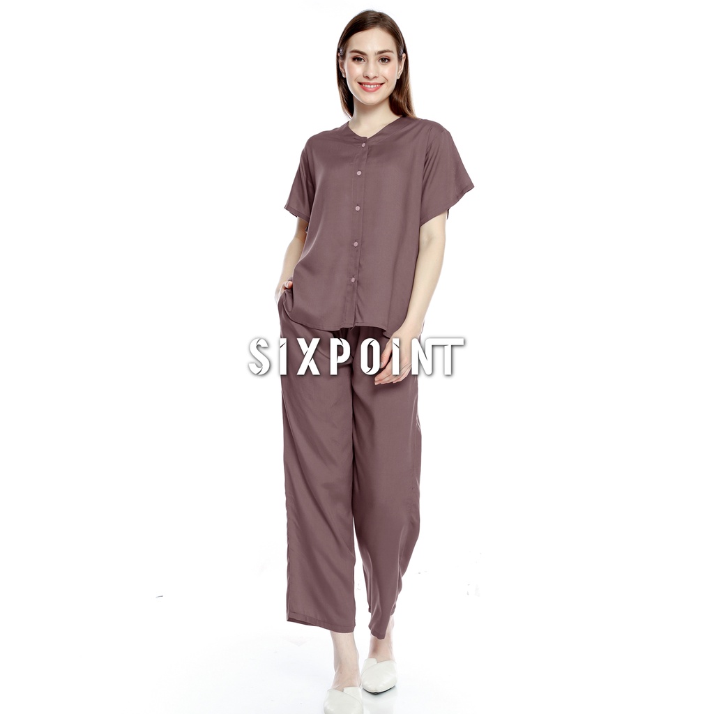 L XL XXL XXXL LD 100 110 120 130 Defin Oneset Rayon Polos Celana Panjang Aneka Warna Setelan Piyama Standar Jumbo Sleep Wear Original SIXPOINT