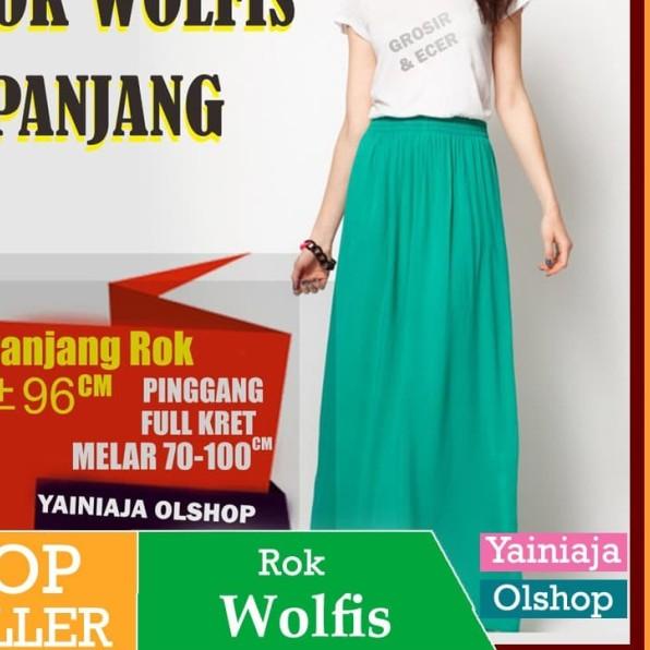 rok wolfis panjang polos - Biru Muda
