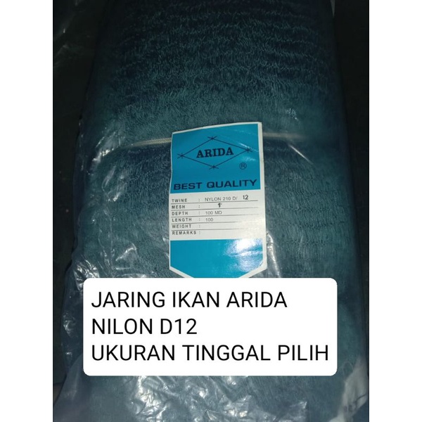 Jaring ikan arida nilon d12 100md/100yds tate UKURAN TINGAL PILIH jaring arida