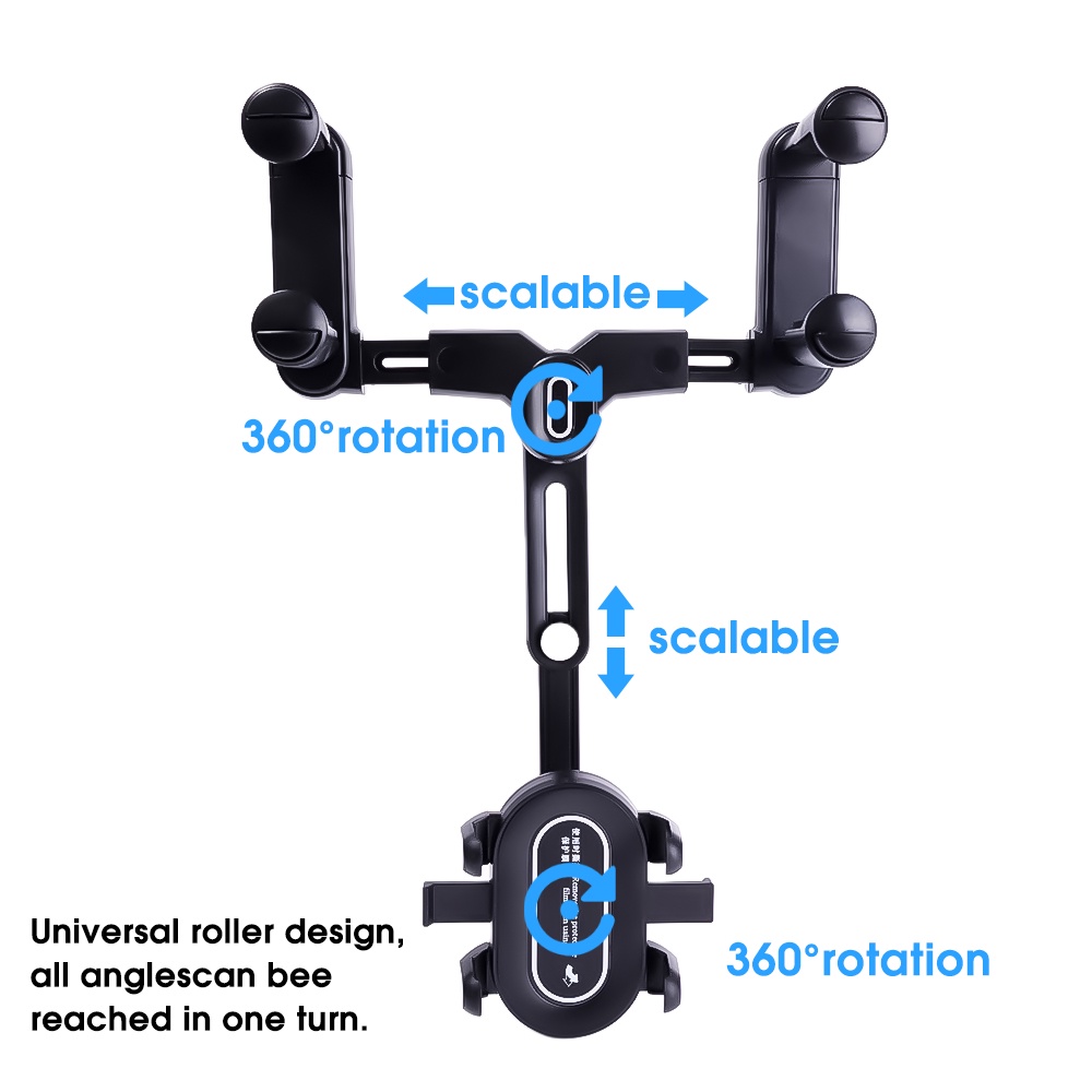 360 Derajat Universal° Bracket Dudukan Handphone Retractable Untuk Kaca Spion Dalam Mobil