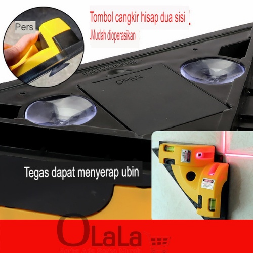 Square Laser Line LV-01 Laser Level Alat Ukur Siku Kelurusan Lantai Permukaan Sudut 90 derajat JS-4821