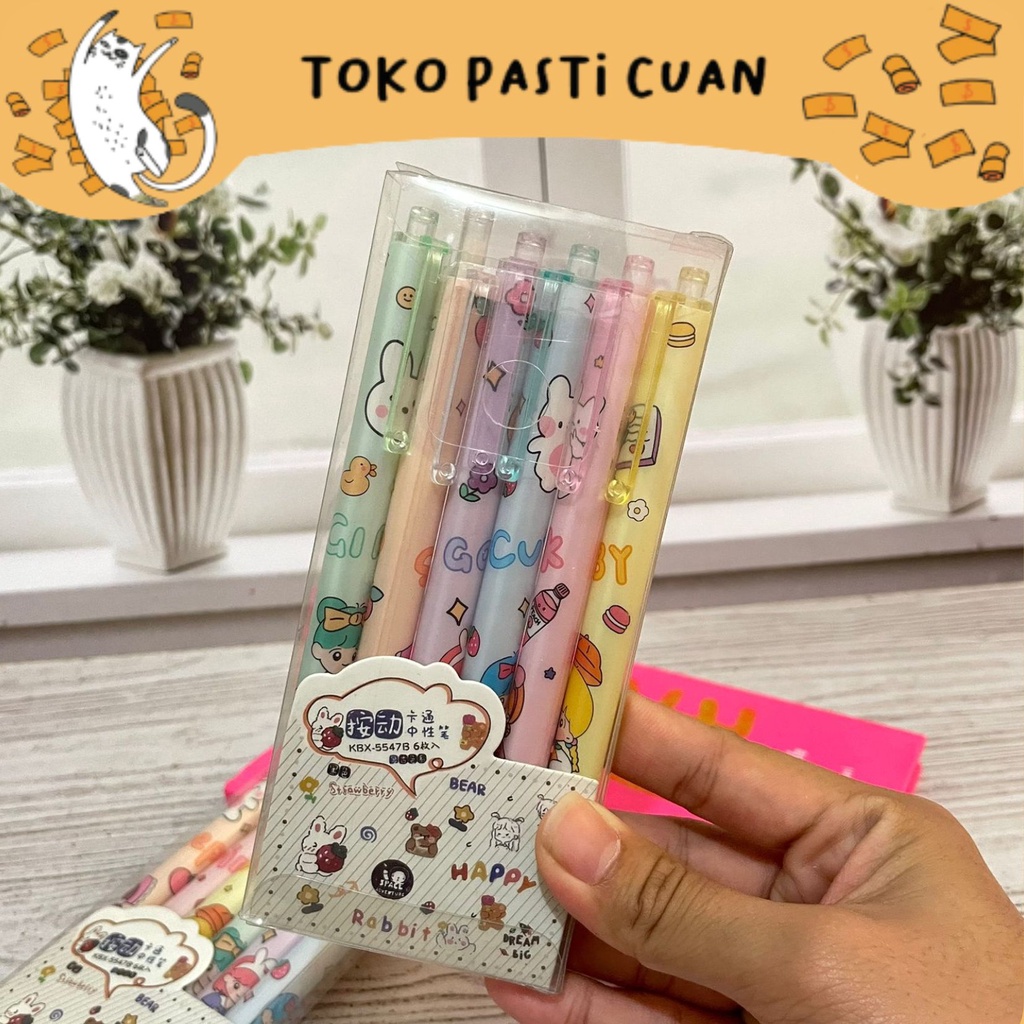 

pulpen pen cetek erasable bisa di hapus karakter cewe (1 set = 6 pcs) pena lucu tinta hitam bisa COD pen imut keren pulpen unik atk kebutuhan anak sekolah termurah import