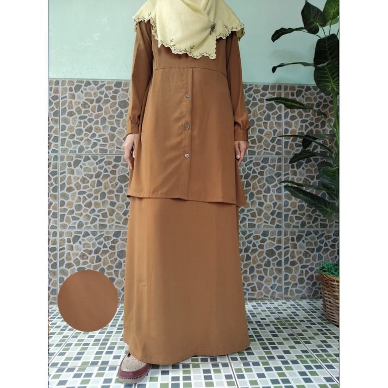 SETELAN BAJU PEMDA TOYOBO KHAKI (TUNIK+ROK) SETELAN KERJA/PNS/DINAS/GURU TOYOBO