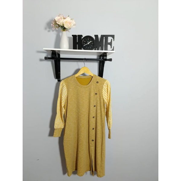Tunik kombinasi kotak Fashion