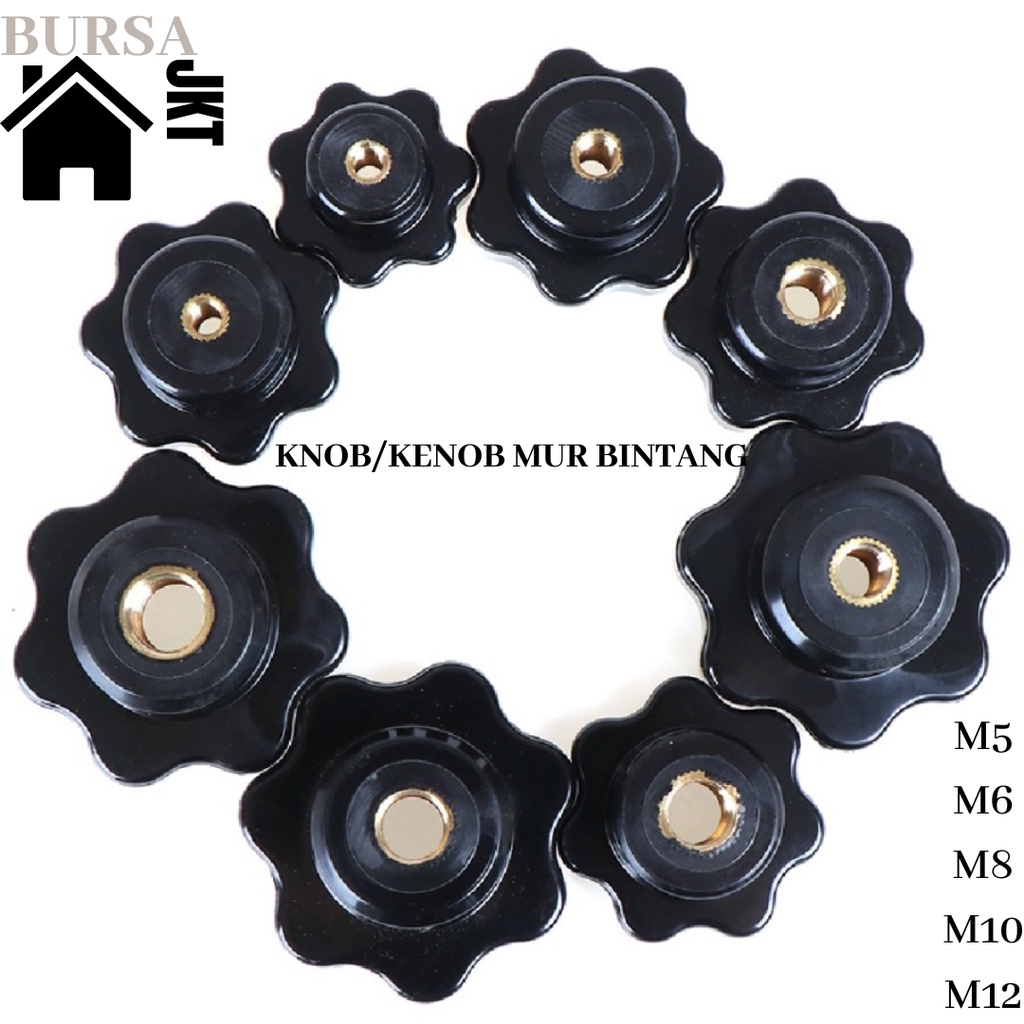 Knob / Kenob Mur Bintang M5 - M12 Material Tembaga FULL BERLUBANG
