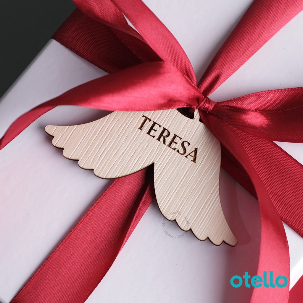 Hiasan Kado Natal Ornament Gantungan Hampers Christmas Hang Tag Acrylic Hiasan Kado Kayu Gift Tag Dekorasi Bingkisan