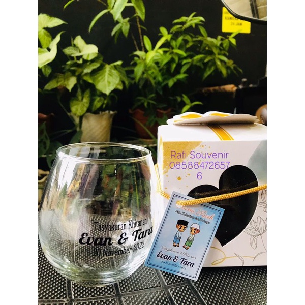 SOUVENIR Gelas Tuscany kemas box Custom