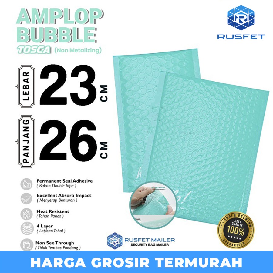 

AMPLOP BUBBLE MAILER TOSCA 23x26cm RUFSET ENVELOPE WRAP PREMIUM