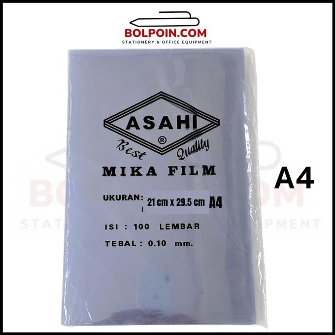 

HOT PROMO MIKA COVER ASAHI A4 / PLASTIK JILID BENING A4 / COVER MIKA - 100 LBR