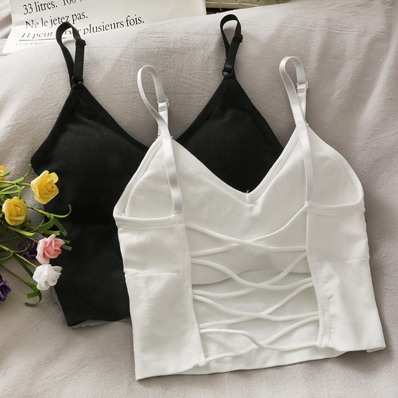 Miss H ~ 219 Tanktop Bra Fashion Tanktop Wanita Punggung Terbuka dengan Tali Import Atasan Seksi