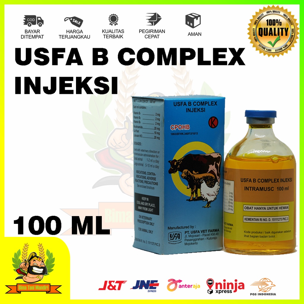 USFA B-COMPLEX Injeksi Vitamin Hewan 100 Ml