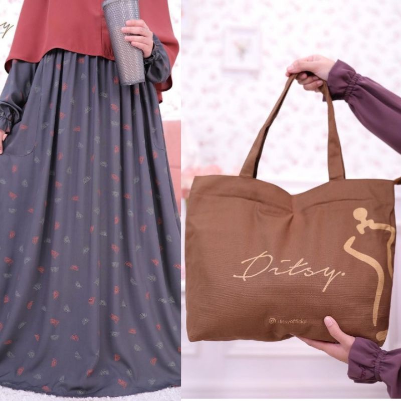RAINBOW CHARCOAL NG || TOTEBAG DITSY BY DITSYOFFICIAL