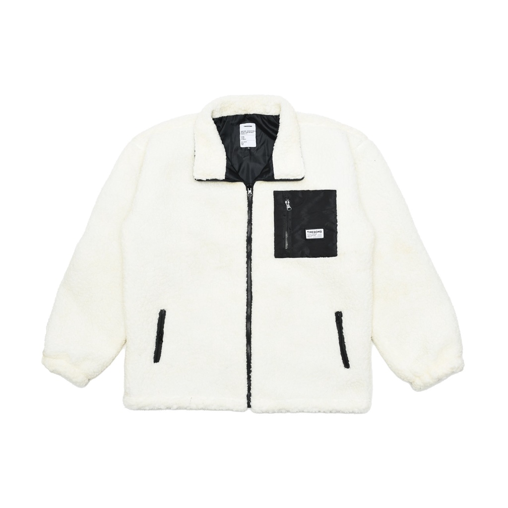 TIMEBOMB | SHERPA JACKET | JAKET SHERPA  | Four Year Strong BROKEN WHITE