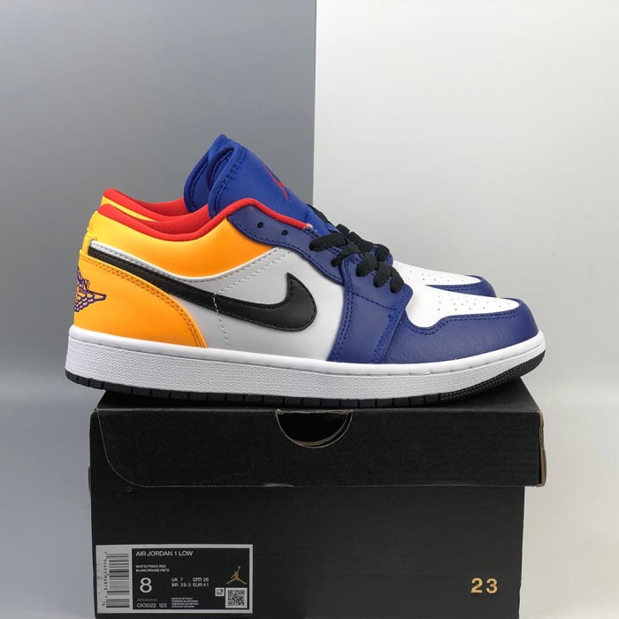 Sepatu Aj1 Low Royal Blue White Orange #Original