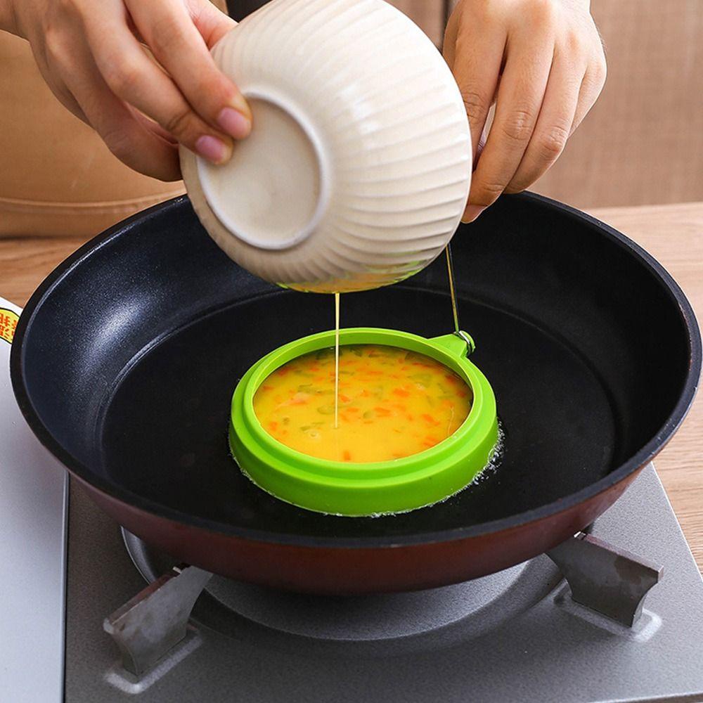 Solighter Telur Goreng Pancake Ring Omelet Dapur Gadget Alat Baking Cetakan Telur Goreng