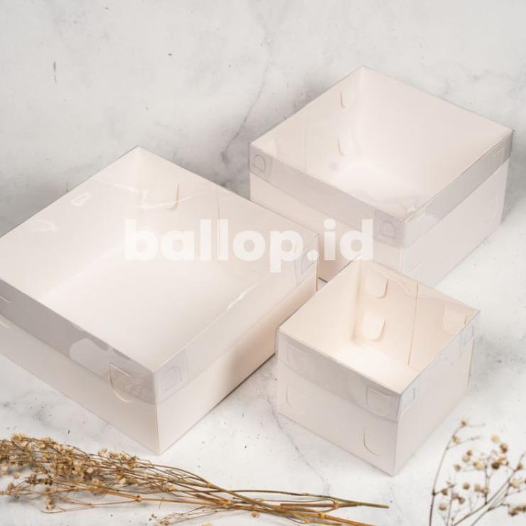 

⇊ IVORY MIKA 12 12 10 CM Kotak Box Kemasan Packing Slice Cake Kue Tart Pie Pudding Roti Putih っ
