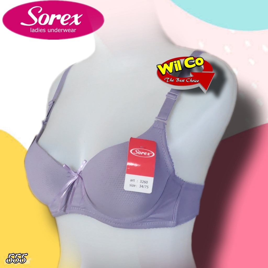 K555 - BRA/BH WANITA SOREX ADA KAWAT BUSA TIPIS EXTRA COMFORT SIZE 32 - 38 CUP A