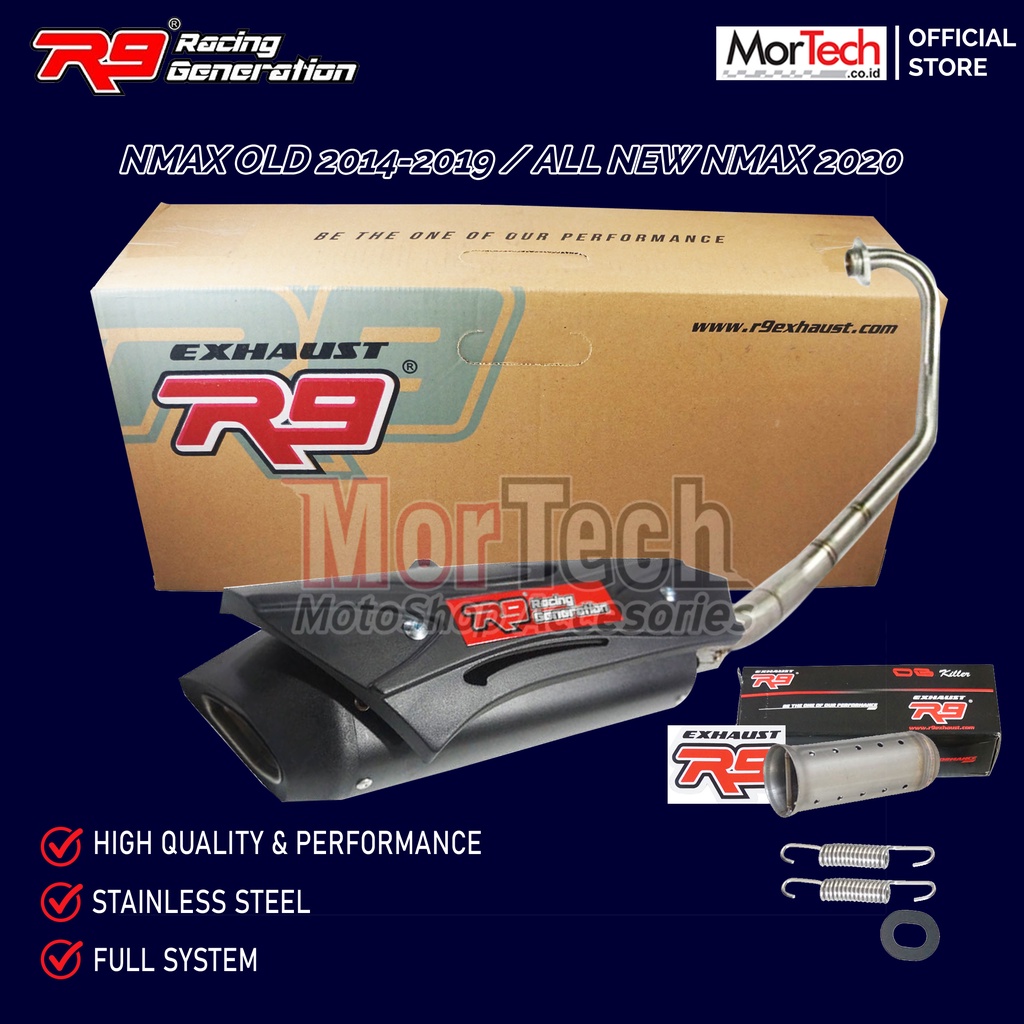 R9 Original Knalpot Racing Full System Yamaha NMax 150 Old - All New Nmax 2020 R9 Misano Ori Aksesor