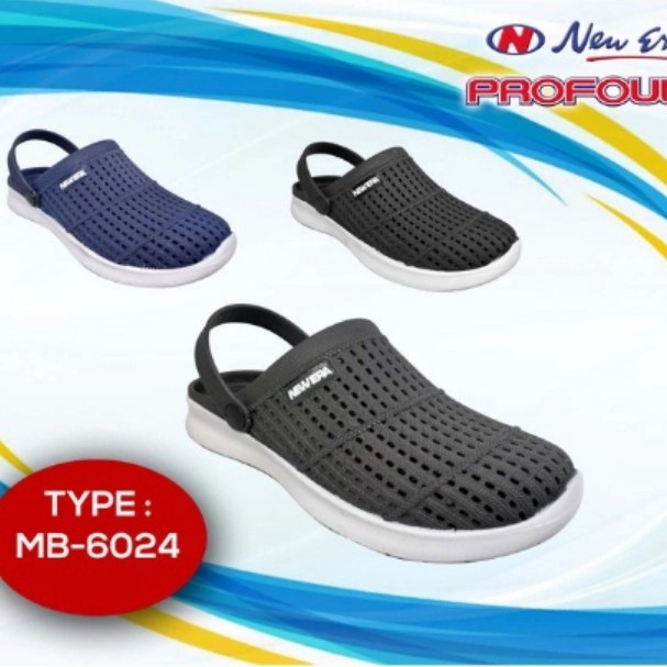 Sandal Slop Pria Tertutup New Era MB 6024 Tali Belakang I Sandal Karet