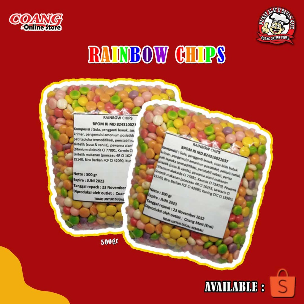 

CHOCO CIP RAINBOW 500 GRAM