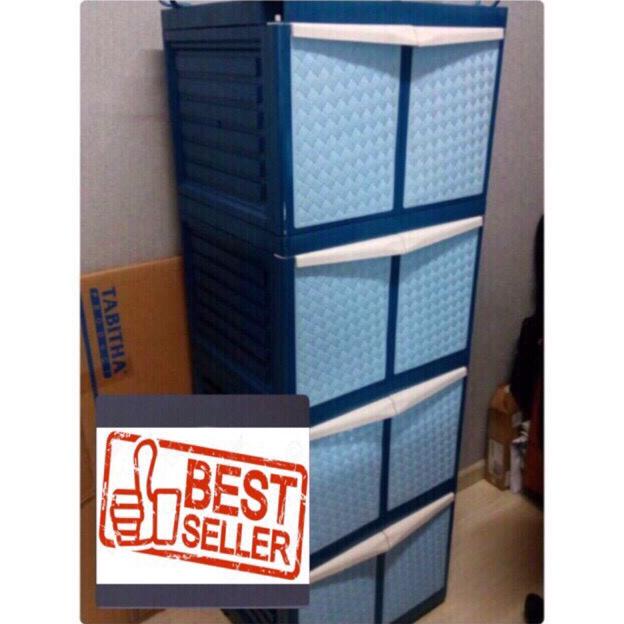 

Lemari plastik lemari pakaian serbaguna lemari tabitha anyaman susun 4 stock ready