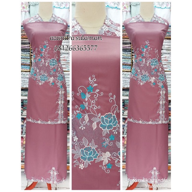 Bahan baju kurung bordir suji khas bukittinggi padang