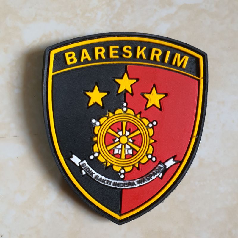 patch rubber logo bareskrim terbaru / polri / polisi / police / tempelan emblem karet velcro