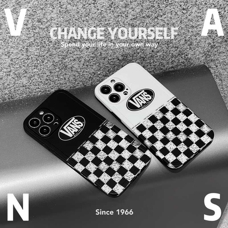 Luxury IMD Case HP iP IPhone X Xr Xs Max14 Plus+Apple IPhone 11 12 13 Pro Max Sarung Silikon Pria Casing HP Vans Checkerboard