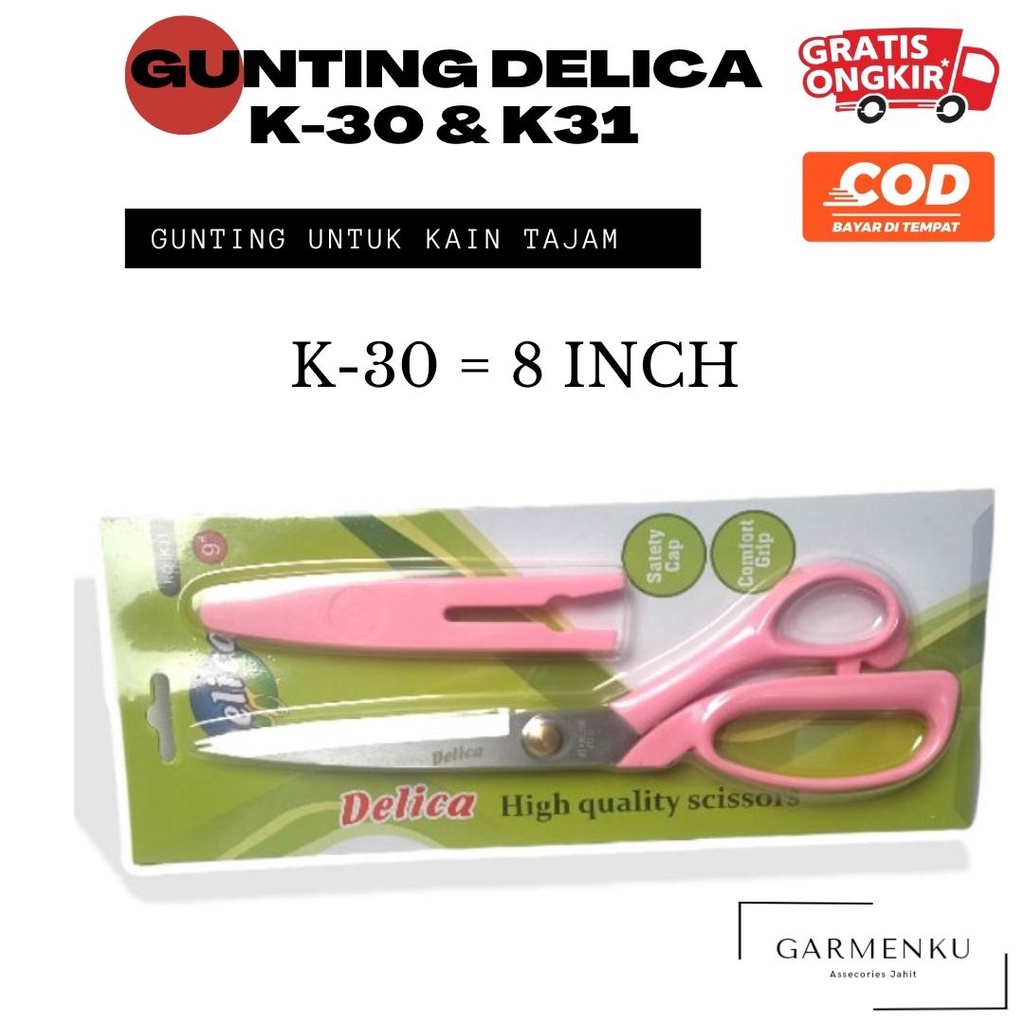 Delica Gunting Kain Ukuran 9 Inch K31 Alat Potong Bahan Kain Tajam Untuk Menjahit