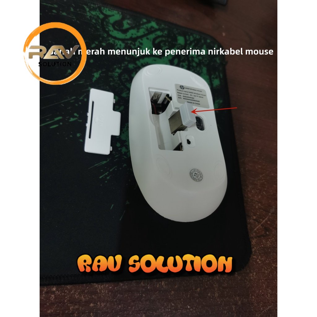 SUPER PROMO Mouse Wireless HP S4000 SIilent Klik+1Mousepad+1AA Bateari  - RAV SOLUTION