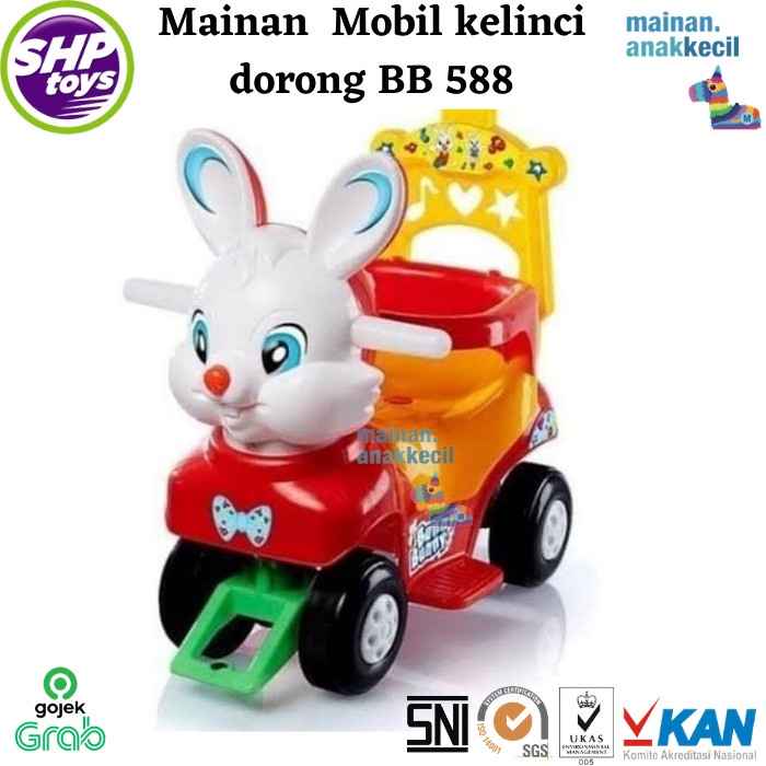 Mainan Luar Ruang Grab Gojek Mainan Anak Mobil Kelinci Dorong Shp / Bb 588 / Shp Toys