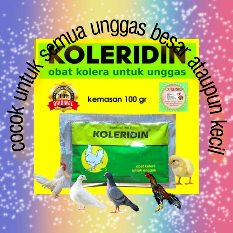 100 gr KOLERIDIN OBAT AYAM KOLERA BERAK HIJAU MENCRET BURUNG MERPATI PULANG LOMBA SNOT NGOROK FLU BATUK by medion