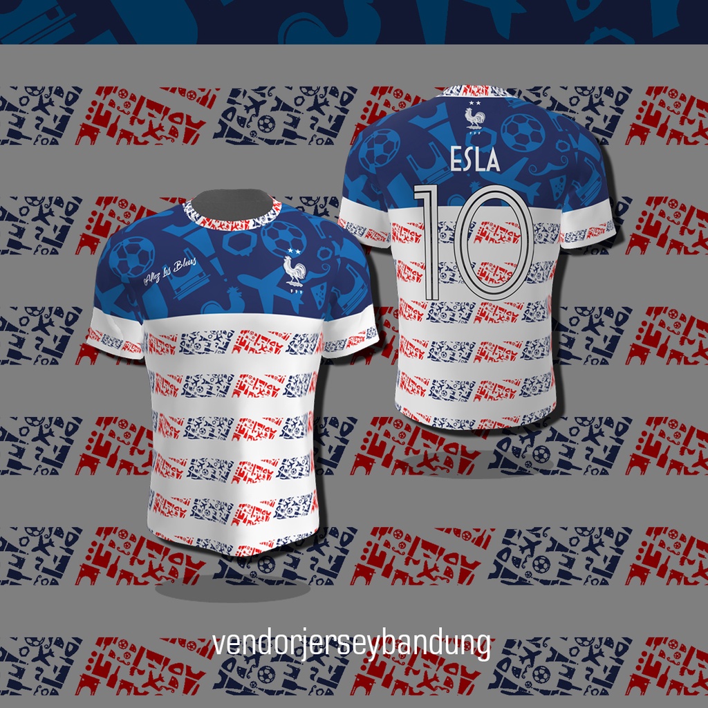[Bisa COD] Kaos Jersey Bola Prancis Fantasy Edition - Jersey Perancis France Custom Nama dan Nomor P