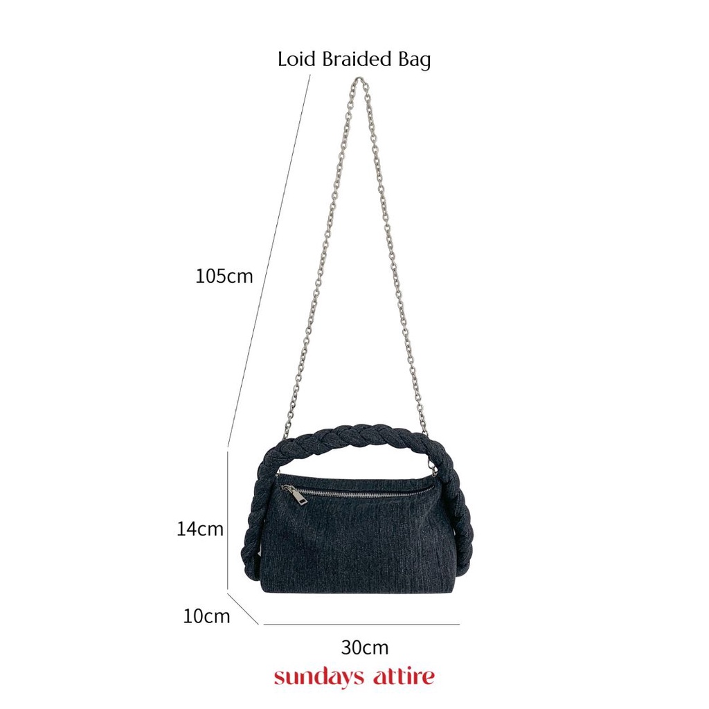 Sundays Attire - LOID Braided Denim Shoulder Bag / Sling Bag/ Tas Wanita