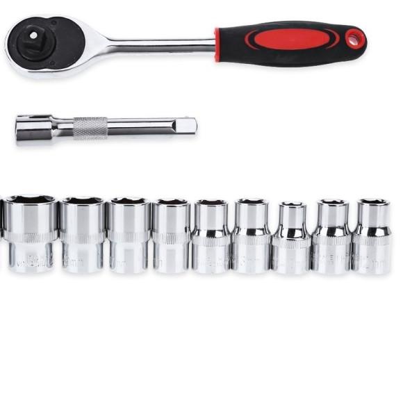 Set Kunci Ring Pas CR-V Drive Socket Set 1/4 Set Kunci Shock 12 PCS