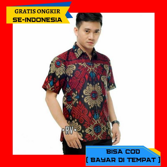 Batik Premium Agrapana Labda Baju Kemeja Batik Pria Lengan Pendek Regular Fit Pakaian Fashion Laki L