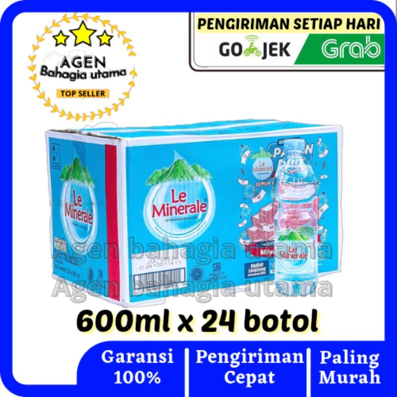 AIR MINERAL LE MINERALE 600ML 1 DUS ISI 24 BOTOL