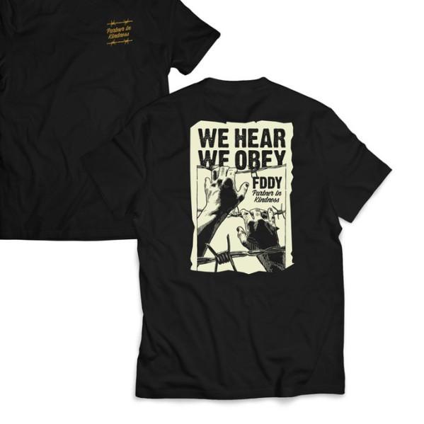 FRUDDY DUDDY - FDDY - KAOS HITAM - WE HEAR OBEY - XL