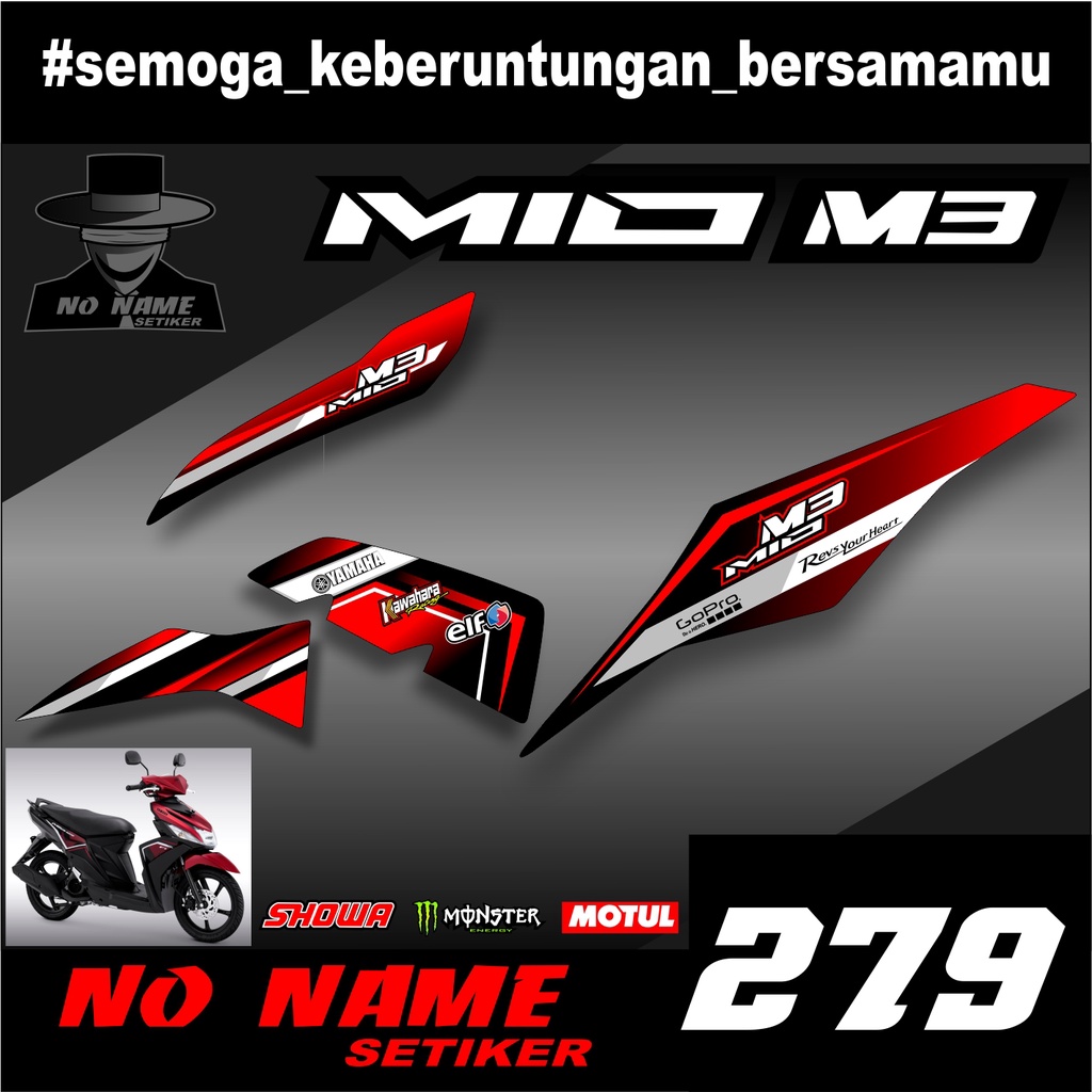 Sticker Striping mio m3 (279) - decal Stiker setriping Variasi List Motor