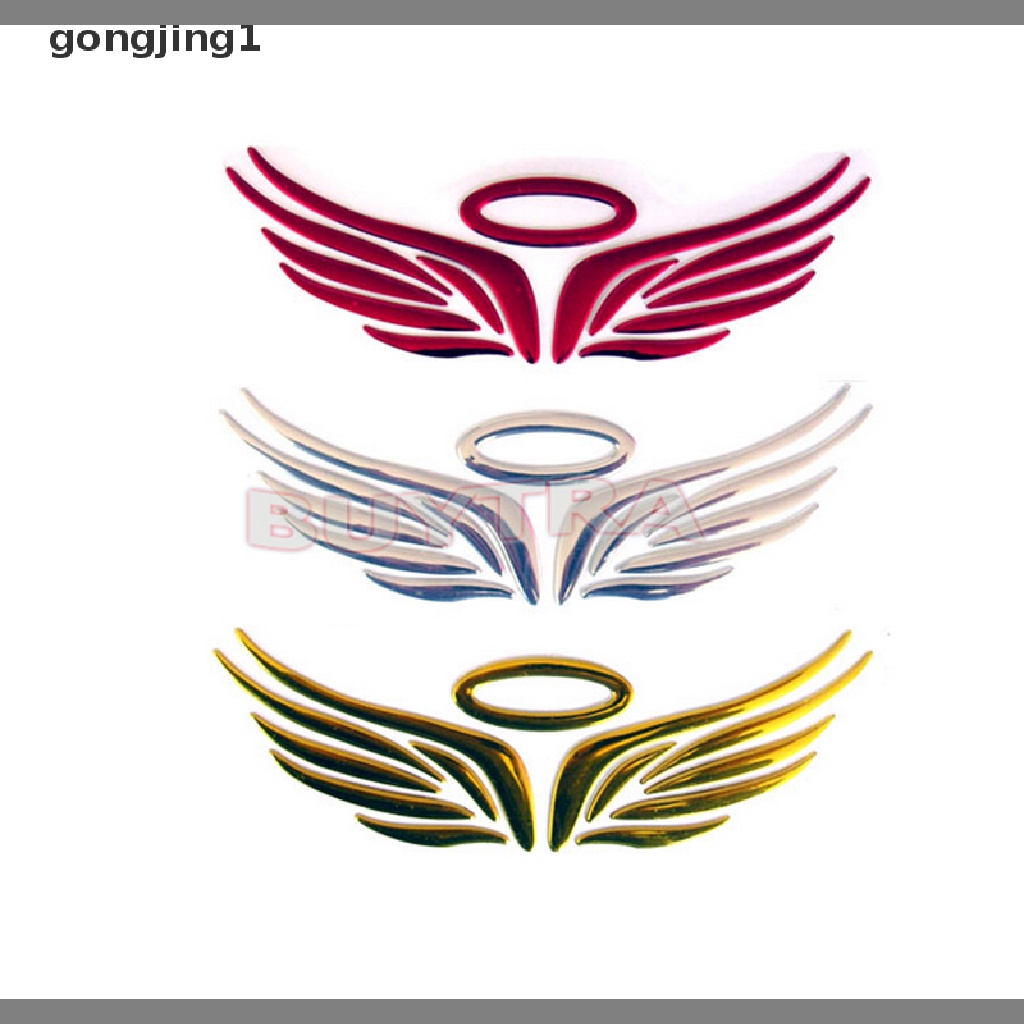 Ggg Stiker Emblem / Badge Logo Sayap Malaikat 3D 3 Warna Untuk Mobil / Truk