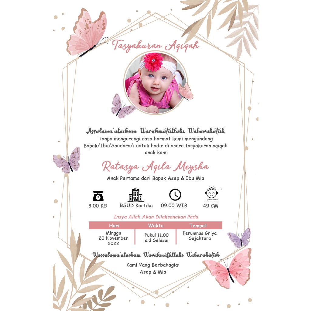 UNDANGAN DIGITAL AQIQAH BABY GIRL / BABY BOY JPG