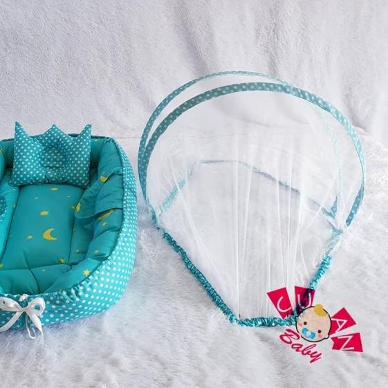 KASUR BAYI KELAMBU MODEL PERAHU MOTIF MIX STARRYNITE TOSCA POLKA TOSCA