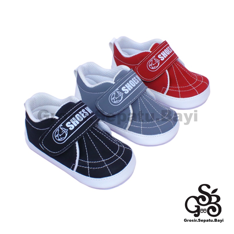 sepatu bayi baby shoes prewalker laki laki perempuan umur 2 - 12 bulan model casual SPIDER polos ringan &amp; fleksibel