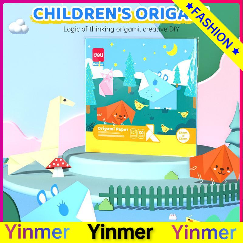 COD✨ Kertas Karton Buatan tangan 10 warna anak-anak Karton Kertas Origami Siswa Sekolah Dasar Taman Kanak-kanak-Yinmer